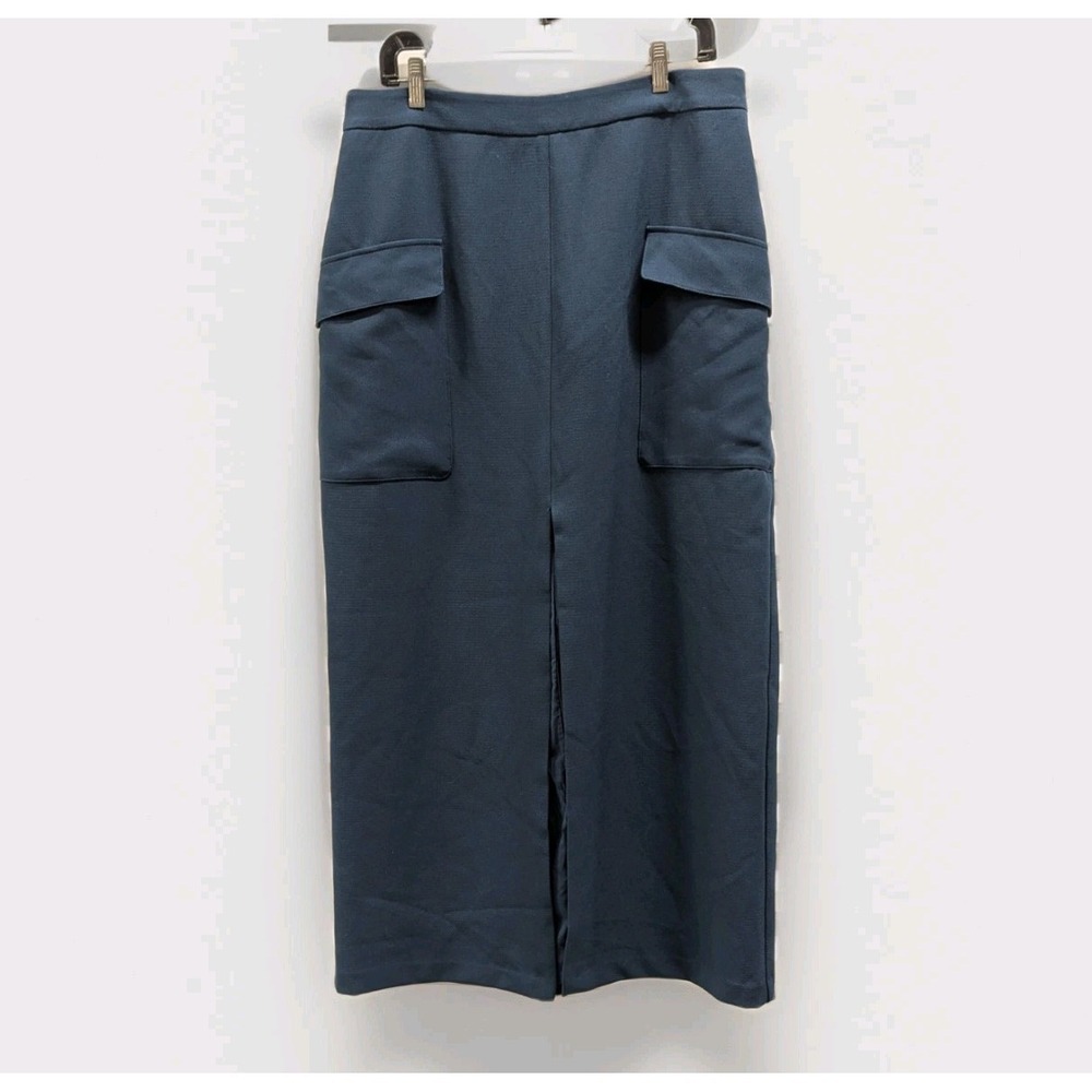 Quiet Luxury Cargo‎ Midi Skirt Teal Dark Academia Officecore Minimalist 12